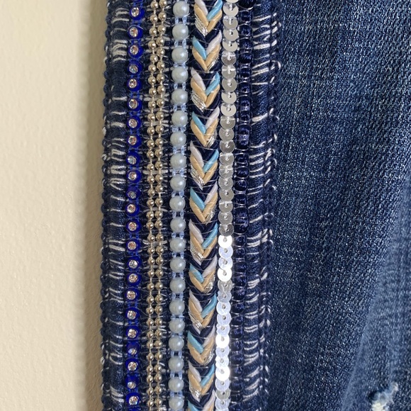 Laurie Felt Embellished Stripe Girlfriend Sz 6 - Picture 2 of 15